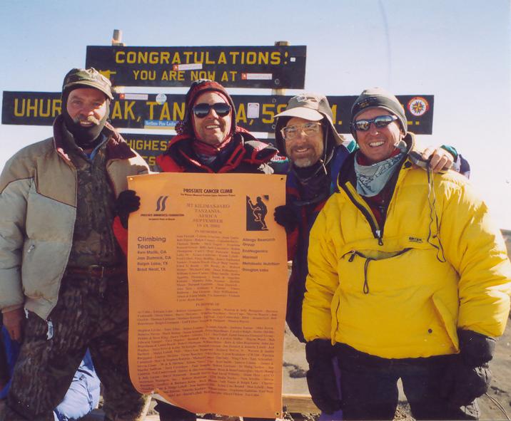 The Climbers at the Peak of Mt. Kilimanjaro
Ralph Lake, Ken Malik, Jan Zlotnick, and Brad Neal
